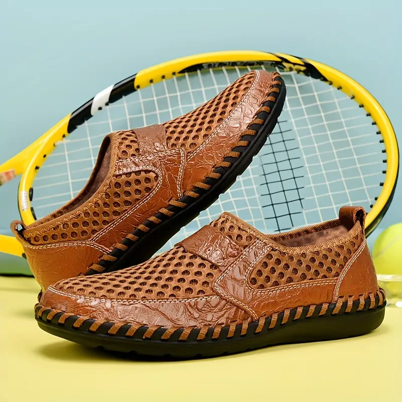 Summer Sale 70%π₯ Mens' Summer Slip-on Shoes, Breathable Mesh Leather Loafers