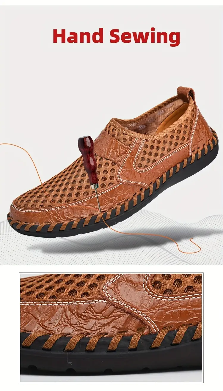 Summer Sale 70%π₯ Mens' Summer Slip-on Shoes, Breathable Mesh Leather Loafers