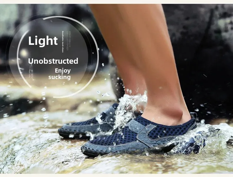 Summer Sale 70%π₯ Mens' Summer Slip-on Shoes, Breathable Mesh Leather Loafers
