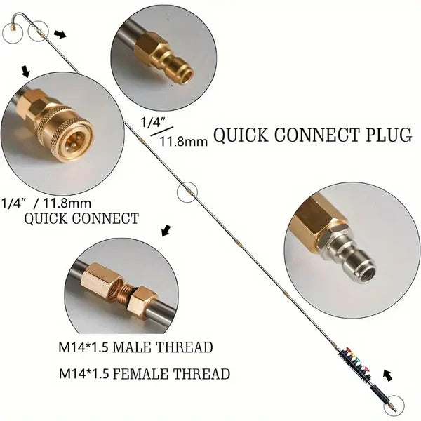 4000 PSI Telescoping High Pressure Washer Wand Set for Gutter & Roof Drainage & Walls Cleaning