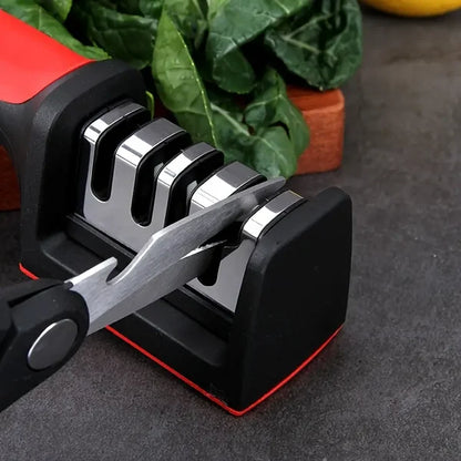 Professional 4-Stage Knife Sharpener: Sharpen Your Knives with Tungsten, Diamond & Ceramic Stones!