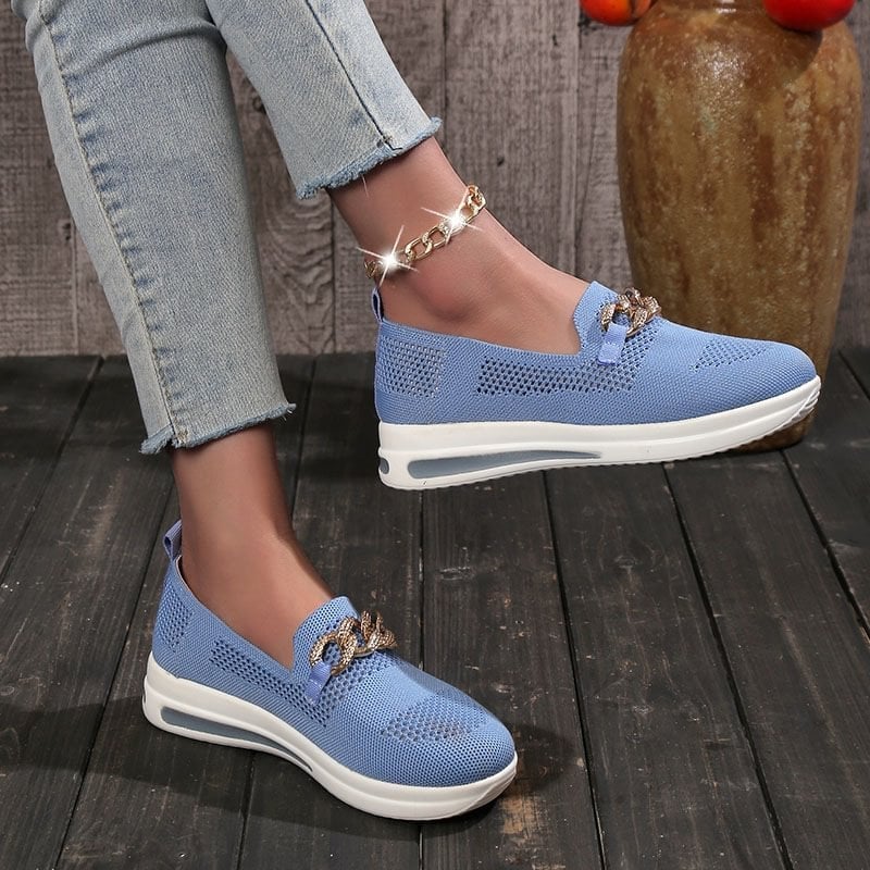 2023 New-in🔥Women's Woven Breathable Casual Wedge Sneakers
