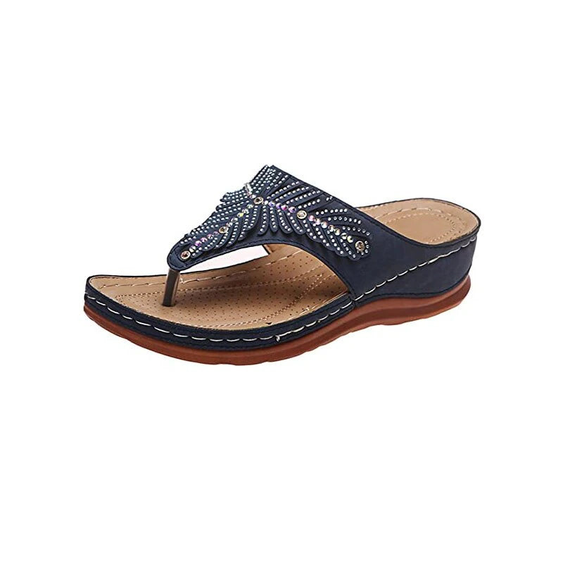 🔥On This Week Sale OFF 70%🔥2023 Women Casual Sandals, Crystal Rome Fashion Clip Toe Slippers