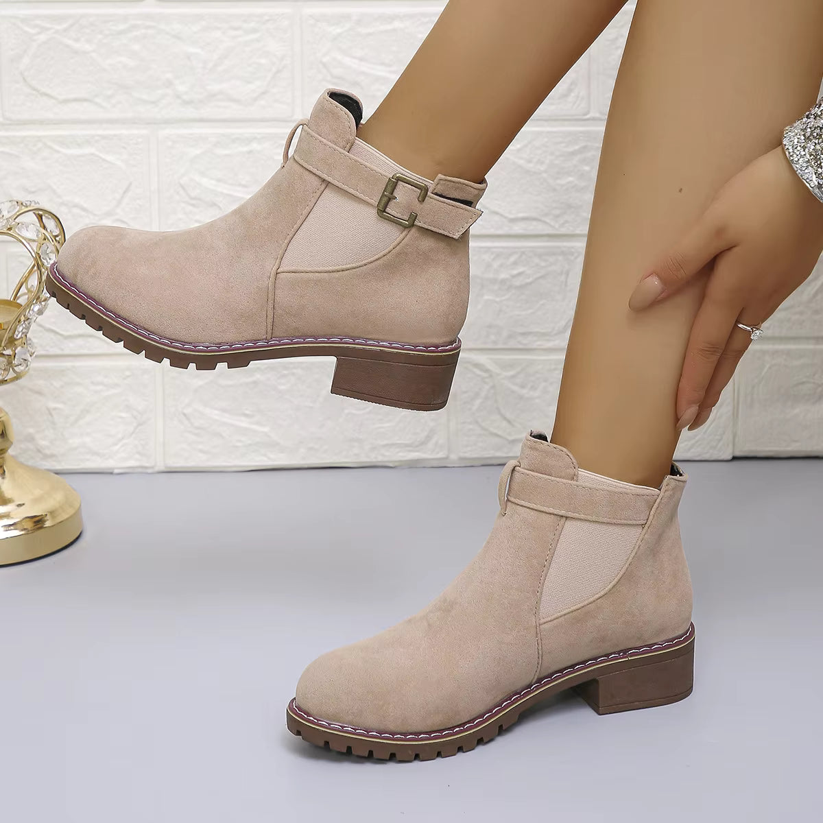 Women’s New Fall Chelsea Leather Ankle Boots – Comfortable, Roomy Toe & Low Heel