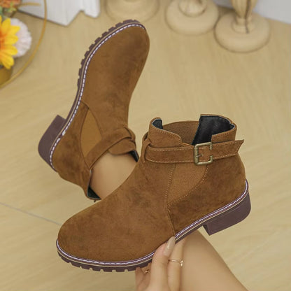 Women’s New Fall Chelsea Leather Ankle Boots – Comfortable, Roomy Toe & Low Heel
