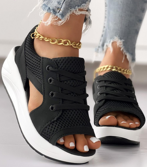On This Week Sale Off 50%🔥Women Platform Soft Wide Fit Adjustable Sandals, Open Toe Mesh Comfortable Sandals