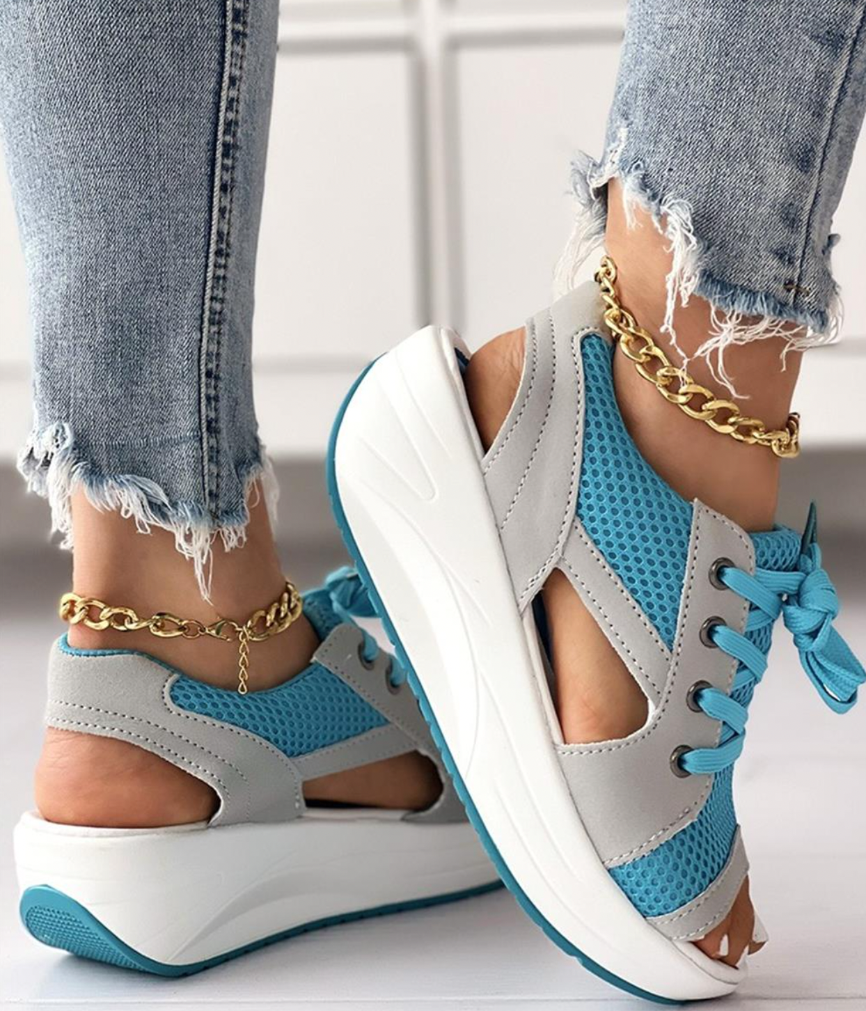 On This Week Sale Off 50%🔥Women Platform Soft Wide Fit Adjustable Sandals, Open Toe Mesh Comfortable Sandals
