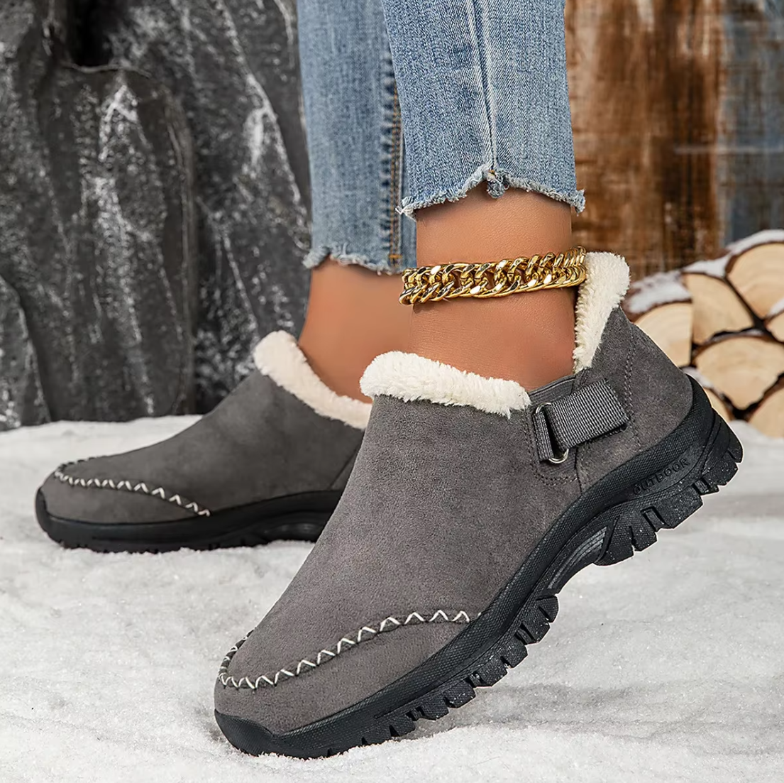 CozyStep Women’s Hands-Free Warm Shoes with Arch Support