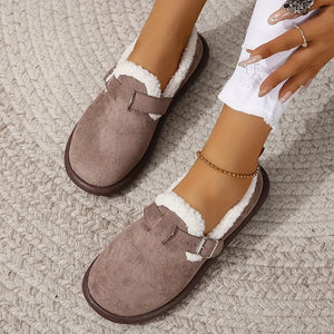 2023 Women Plush Round Toe Slip-On Orthopedic Loafers Shoes