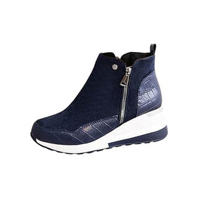 Women's Comfort Side Zipper Orthopedic Ankle Boots, Wedge Platform Boots