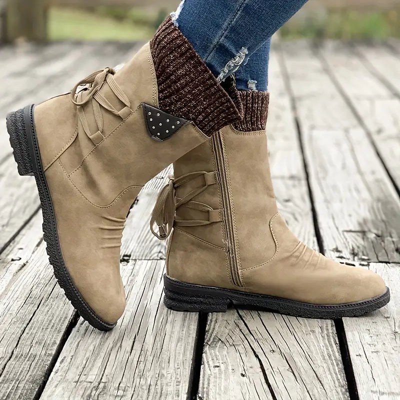 Last Day 50% OFF- Vintage Classic Elegant 's Mid-Calf Boots, Cozy Ankle Boots