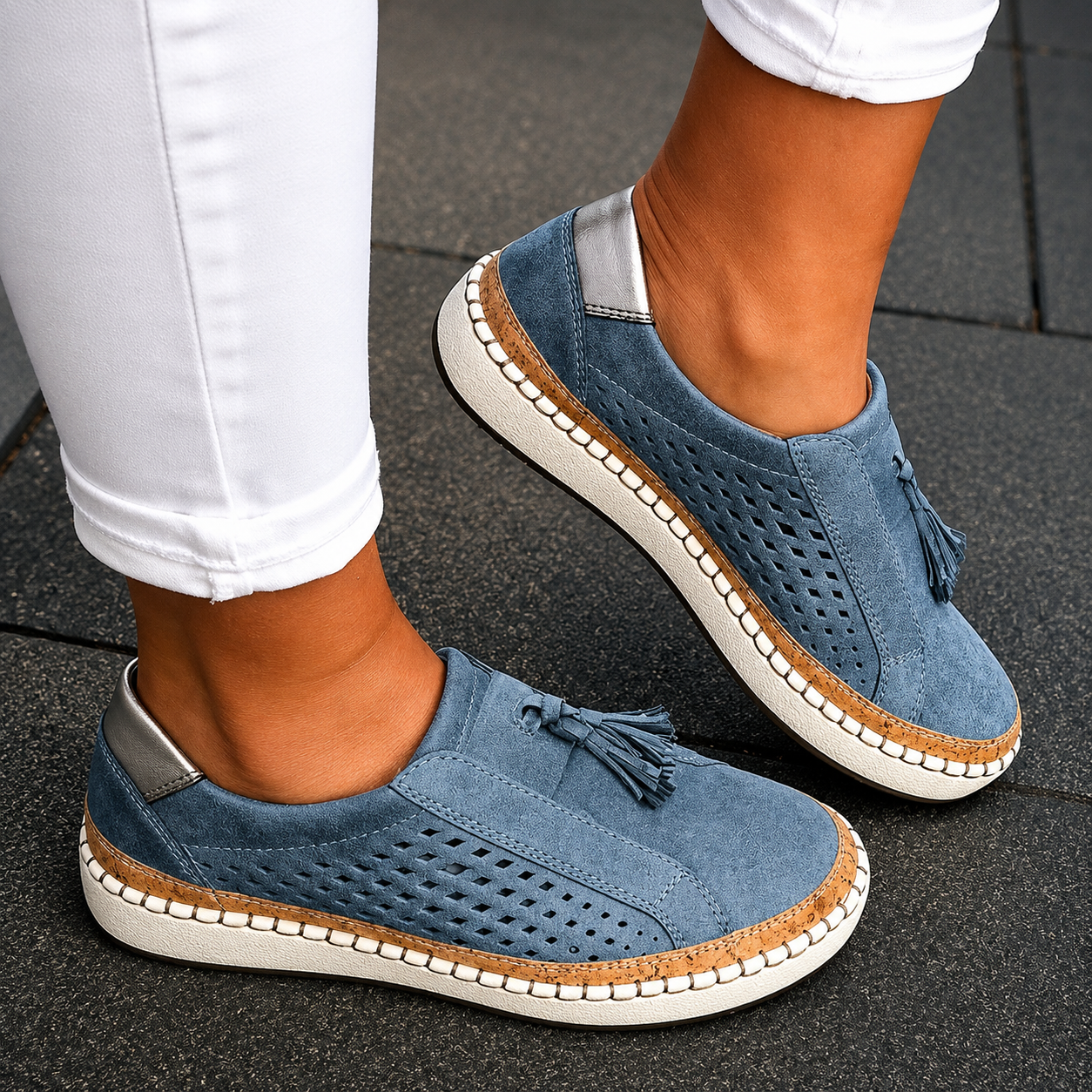 Women Hollow-Out Round Toe Orthopedic Walking Shoes