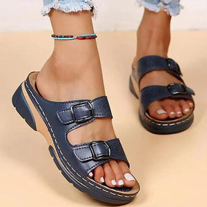 On This Week Sale OFF 60%🔥Breathable Orthopedic Adjustable Ladies Leather Sandals