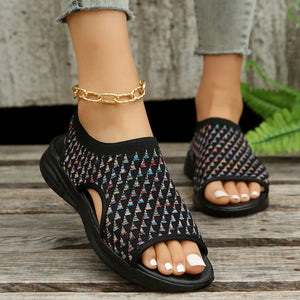 2023 Women Premium Elastic Mesh Knitted Orthotic Sandals [Limited time offer: Buy 2 Save More 15%]
