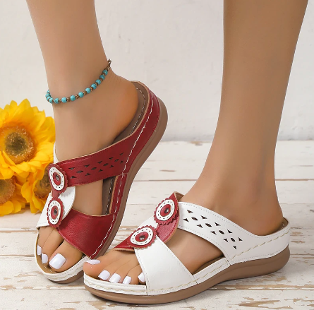 On This Week Sale Off 70%🔥Summer Women Wedge Sandals Premium Orthopedic Open Toe Slippers