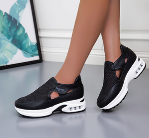 On This Week Sale OFF 70%🔥Women's Orthopedic Air Cushioned Sole Flying Velcro Sneakers