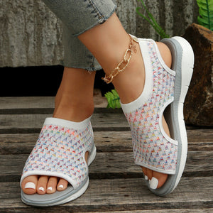 2023 Women Premium Elastic Mesh Knitted Orthotic Sandals [Limited time offer: Buy 2 Save More 15%]