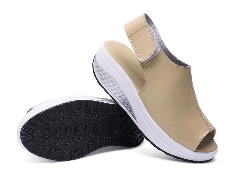 Leather Soft Footbed Arch-Support Sandals, Comfy Orthopedic Beach Sandals